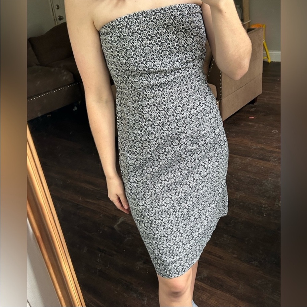 Gap Factory Black and White Strapless Mini Cocktail Dress - Picture 2 of 8